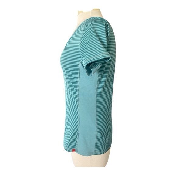 The North Face Vapor Wick Teal Striped Short Sleeve Tee - Picture 3 of 6